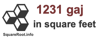 1231 Gaj in Square Feet 1231 Gaj in Square Feet