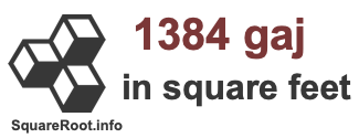1384 Gaj in Square Feet 1384 Gaj in Square Feet