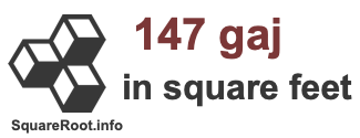 147 Gaj in Square Feet