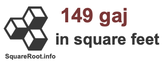 149 Gaj in Square Feet