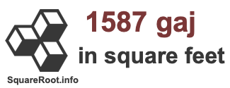 1587 Gaj in Square Feet 1587 Gaj in Square Feet