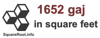 1652 Gaj in Square Feet 1652 Gaj in Square Feet