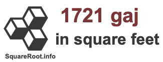 1721 Gaj in Square Feet 1721 Gaj in Square Feet