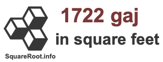 1722 Gaj in Square Feet 1722 Gaj in Square Feet