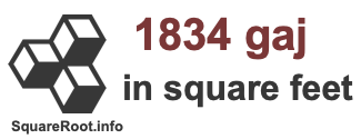 1834 Gaj in Square Feet 1834 Gaj in Square Feet