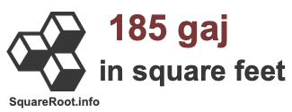 185 Gaj in Square Feet