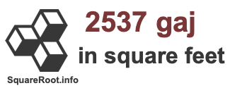 2537 Gaj in Square Feet 2537 Gaj in Square Feet