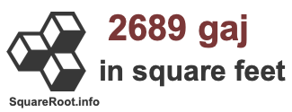 2689 Gaj in Square Feet 2689 Gaj in Square Feet