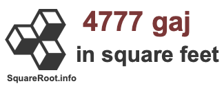 4777 Gaj in Square Feet 4777 Gaj in Square Feet