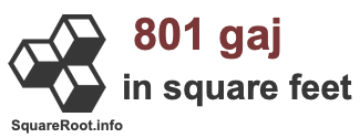 801 Gaj in Square Feet 801 Gaj in Square Feet