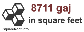8711 Gaj in Square Feet 8711 Gaj in Square Feet