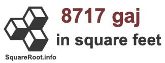 8717 Gaj in Square Feet 8717 Gaj in Square Feet