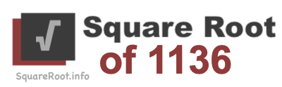 Square Root Of 1136 1136