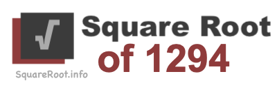 Square Root of 1294 Square Root of 1294