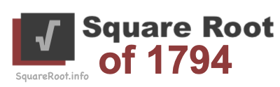 Square Root of 1794 Square Root of 1794