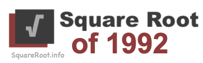 Square Root of 1992 Square Root of 1992