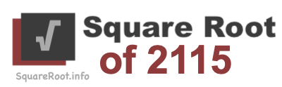 Square Root of 2115 Square Root of 2115