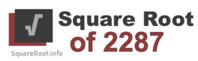 Square Root of 2287