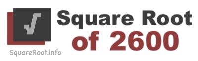 Square Root of 2600 Square Root of 2600