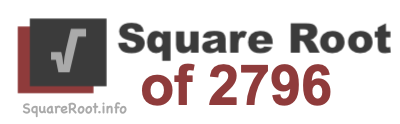 Square Root of 2796 Square Root of 2796
