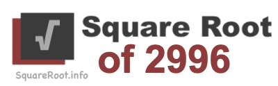 Square Root of 2996 Square Root of 2996