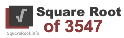 Square Root of 3547 Square Root of 3547