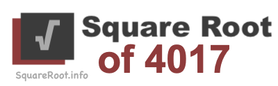 Square Root of 4017 Square Root of 4017