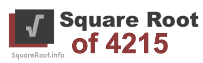 Square Root of 4215 Square Root of 4215