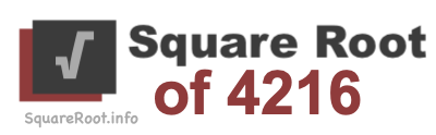 Square Root of 4216