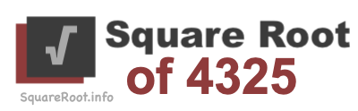 Square Root of 4325 Square Root of 4325