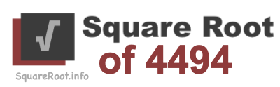 Square Root of 4494 Square Root of 4494