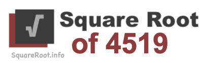 Square Root of 4519 Square Root of 4519