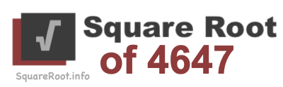 Square Root of 4647