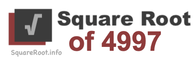 Square Root of 4997 Square Root of 4997