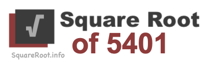 Square Root of 5401 Square Root of 5401
