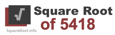 Square Root of 5418 Square Root of 5418