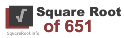 Square Root of 651