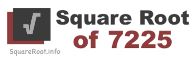 Square Root of 7225 Square Root of 7225