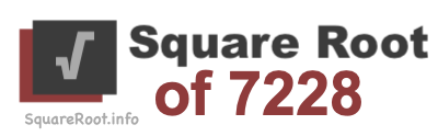 Square Root of 7228 Square Root of 7228