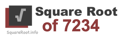 Square Root of 7234 Square Root of 7234