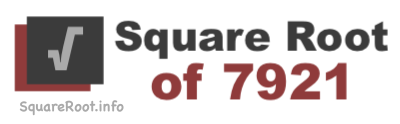 Square Root of 7921 Square Root of 7921