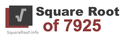 Square Root of 7925 Square Root of 7925