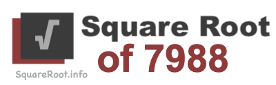 Square Root of 7988 Square Root of 7988