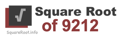Square Root of 9212 Square Root of 9212