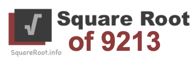 Square Root of 9213 Square Root of 9213