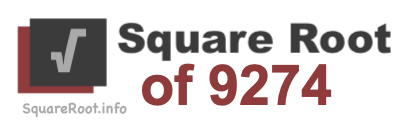 Square Root of 9274 Square Root of 9274